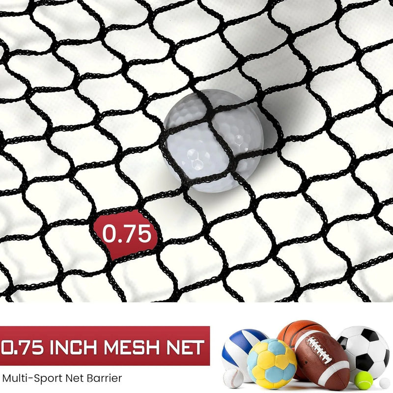 Filet pare-balles golf – maille carrée de 1,9 cm avec une balle de golf