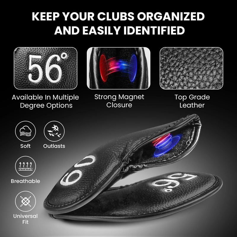 Couvre wedge golf magnétique – doublure douce, aimant intégré et cuir grainé