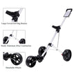 Chariot de golf manuel pliable 3 roues aluminium, frein et porte-carte