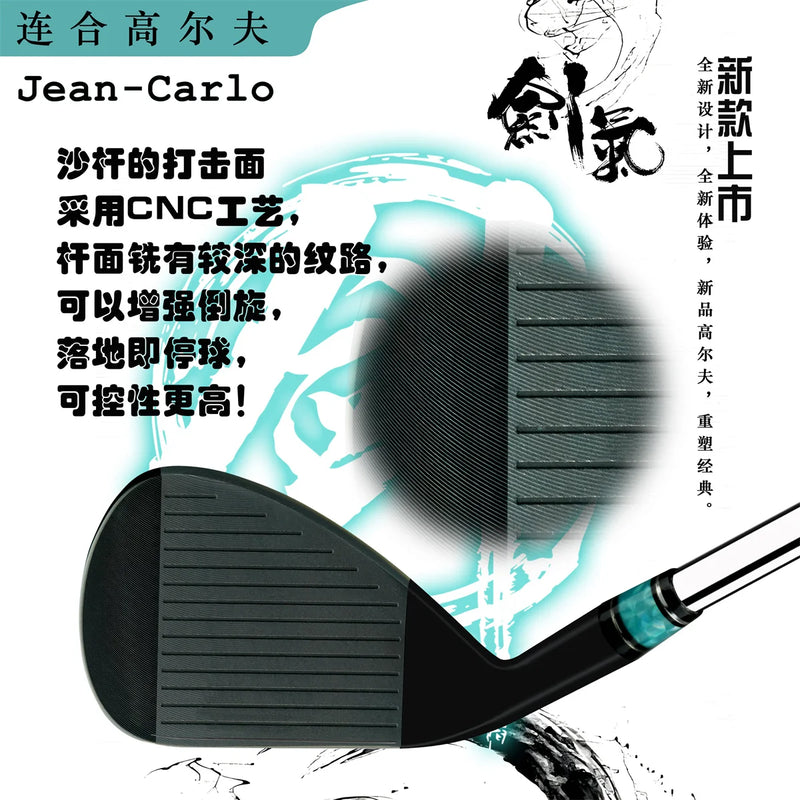 Wedge de golf forgé noir – face fraisée CNC aux rainures profondes