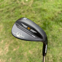 Wedge de golf noir forgé CNC – tête noire vue de dessus avec loft gravé