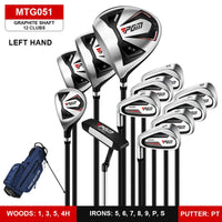 Set de golf complet homme – 12 clubs gaucher à shaft graphite avec sac