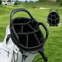 Sac de golf trépied femme – haut du sac à 7 compartiments vu de dessus