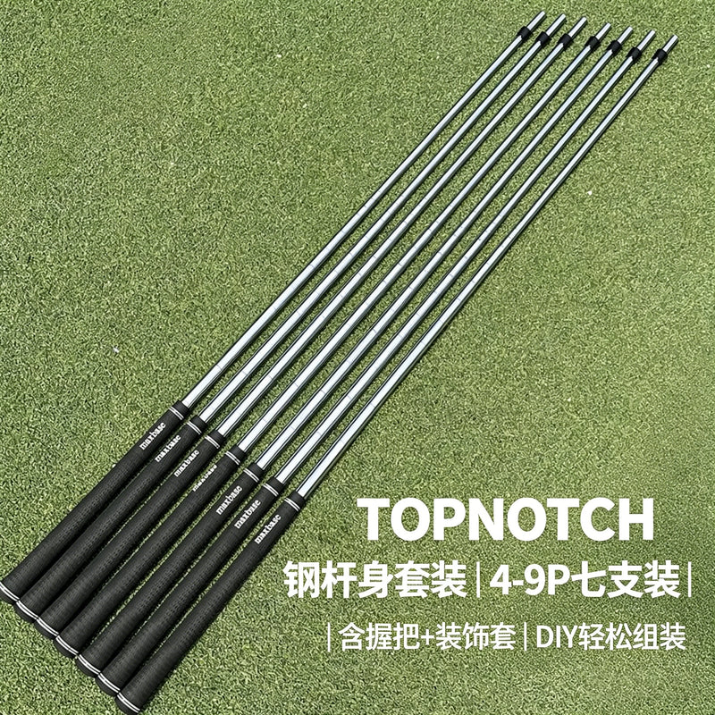 Set de 7 manches acier pour fers de golf du 4 au PW avec grips, 95, 105 ou 120 g