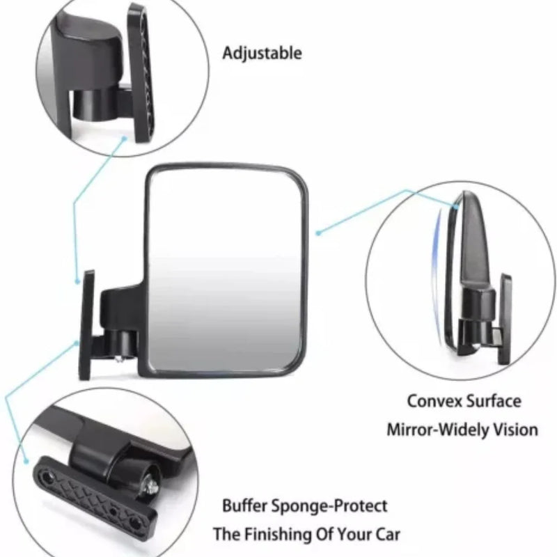 Rétroviseurs convexes pour voiturette de golf – support réglable, surface convexe et mousse de protection
