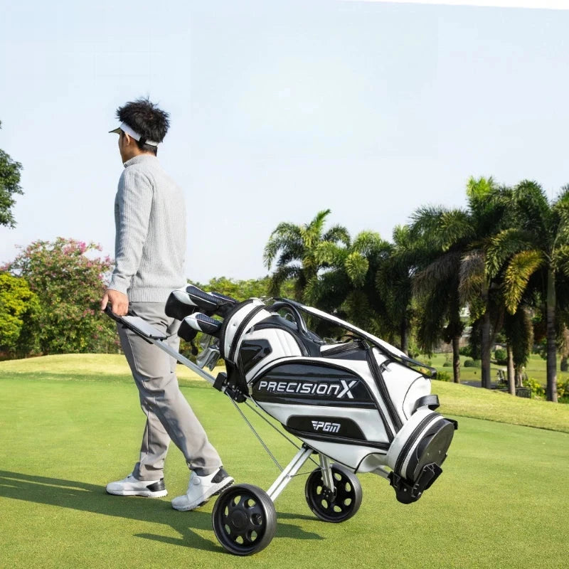 Chariot de golf manuel 2 roues pliable aluminium de 2,55 kg