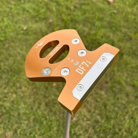 Putter maillet aluminium – tête orange vue de dessus