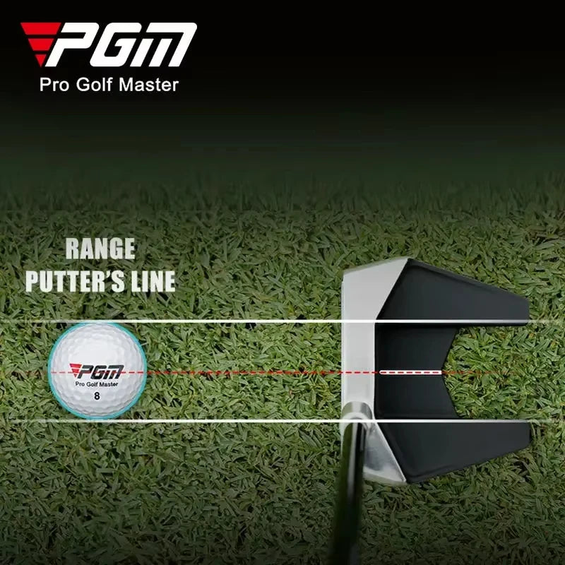 Putter maillet debout – schéma de la ligne de visée sur le green