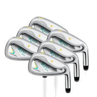 Set de golf complet femme – fers sur fond blanc