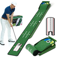 Tapis de putting retour de balle, miroir d'alignement, 3 cibles