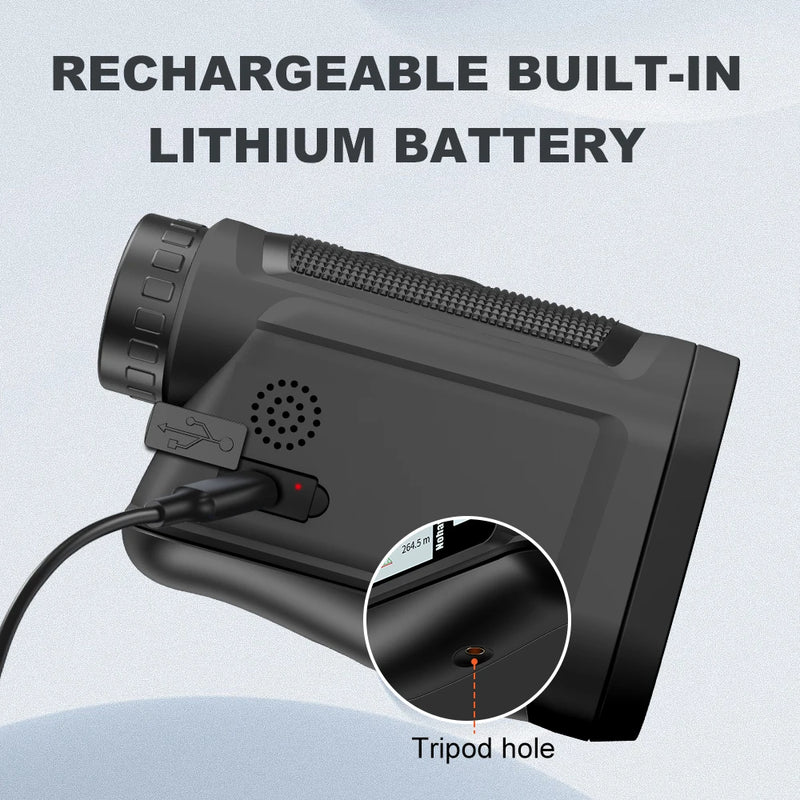 Télémètre laser de golf – batterie lithium intégrée, câble USB et trou pour trépied