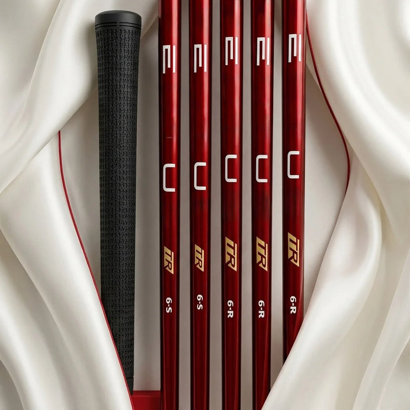 Manche de golf graphite rouge – manches et grip noir antidérapant