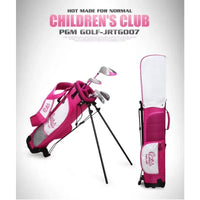 Sac de golf enfant trépied – modèle rose ouvert et modèle replié