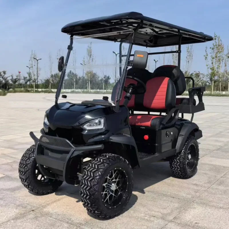 Voiturette de golf électrique de luxe 2, 4 ou 6 places moteur AC 4 kW pneus tout-terrain