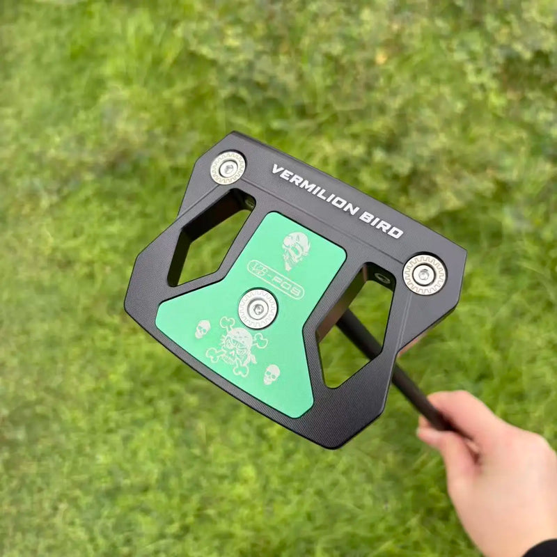 Putter maillet à insert coloré – version à insert vert vue de dessus