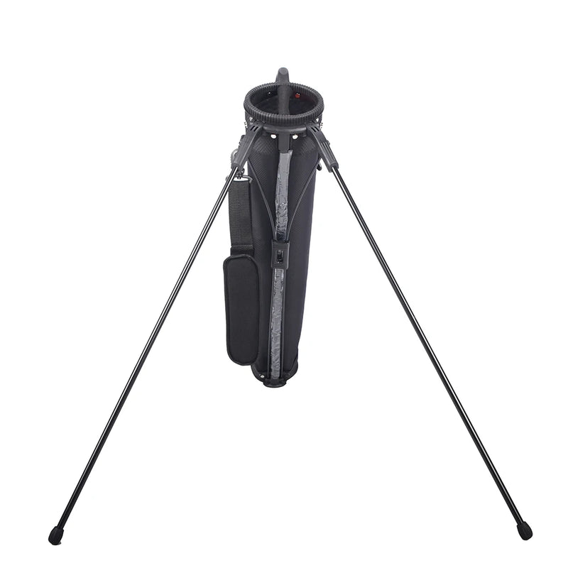 Sac de golf pencil avec trépied – vue arrière du sac sur ses pieds