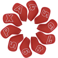 Couvre fer golf magnétique – set rouge de 10 housses