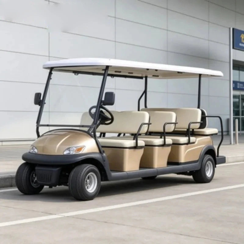 Voiturette de golf électrique 6 places à trois rangées de banquettes