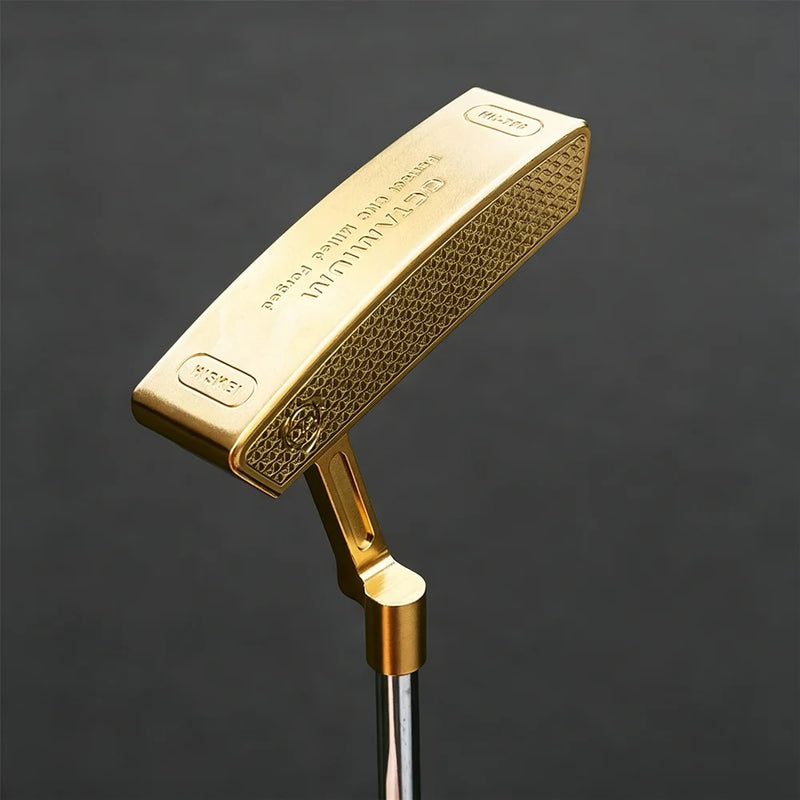 Putter lame doré forgé fraisé CNC, manche acier, 32 à 35 pouces
