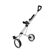 Chariot de golf manuel 2 roues – vue de trois quarts sur fond blanc