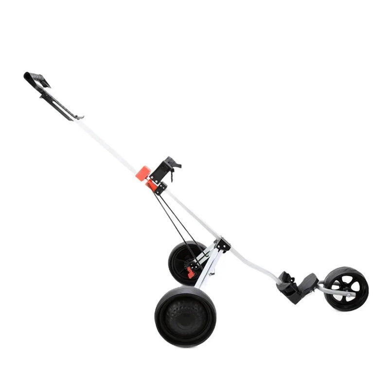 Chariot de golf push-pull aluminium – chariot déployé avec sa tige de traction