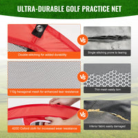 Filet de chipping golf pop-up rouge – double couture, maille hexagonale et toile Oxford