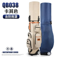Sac de golf tour à roulettes – coloris beige, sac et housse de pluie