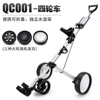 Chariot de golf manuel aluminium – version à 4 roues avec porte-bouteille et trois styles de roues