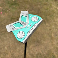 Putter maillet fraisé CNC – version vert turquoise vue de dessus