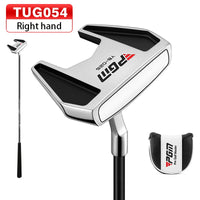 Putter maillet debout – version droitier, tête argent et noir avec couvre-putter
