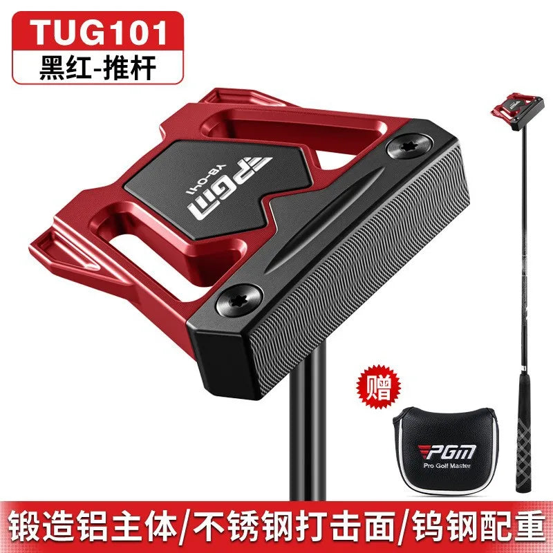 Putter maillet zéro torque – version rouge et noir avec son couvre-putter noir