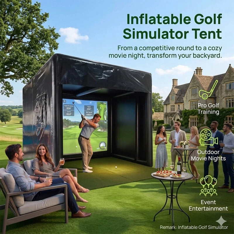 Cage de golf gonflable 4×3×3 m avec écran de projection