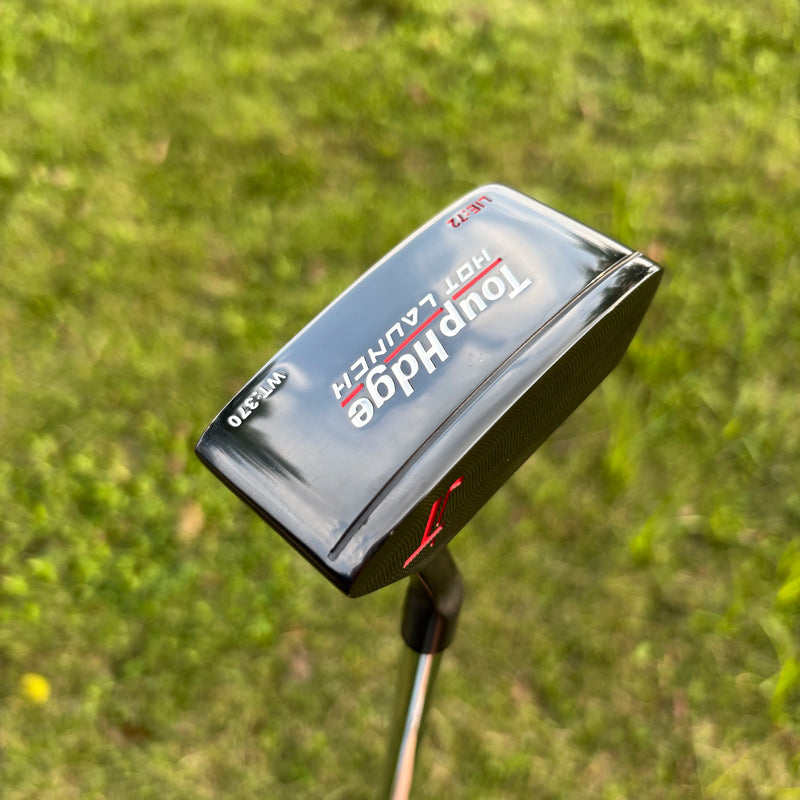 Putter lame acier inoxydable – tête vue de dessus avec les gravures de lie et de poids