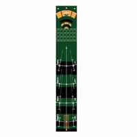 Tapis de putting pliable – dessin vert et noir avec repères en arc et éventail orange