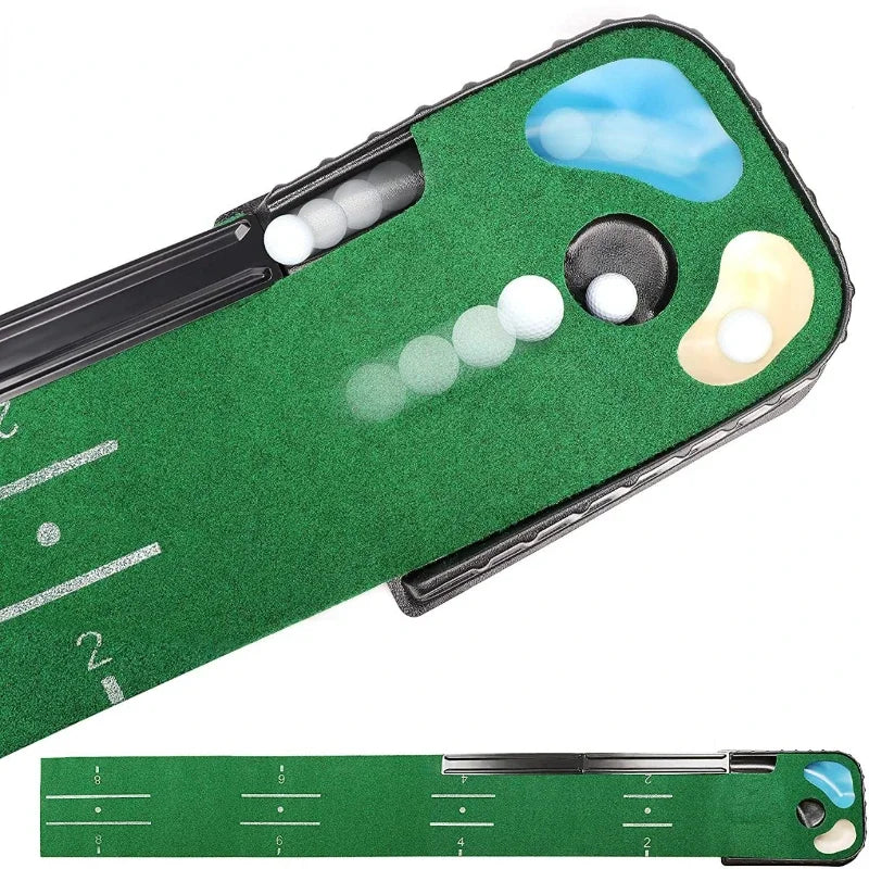 Tapis de putting intérieur 2,7 m avec retour de balle automatique