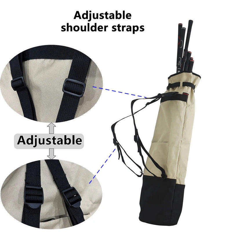 Sac de golf pencil pliable à bretelles – bretelles réglables, coloris beige et noir