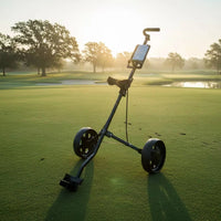 Chariot de golf manuel pliable à 2 roues – chariot déplié sur le green à l'aube