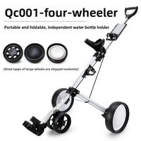 Chariot de golf pliable aluminium – version à 4 roues avec porte-bouteille indépendant