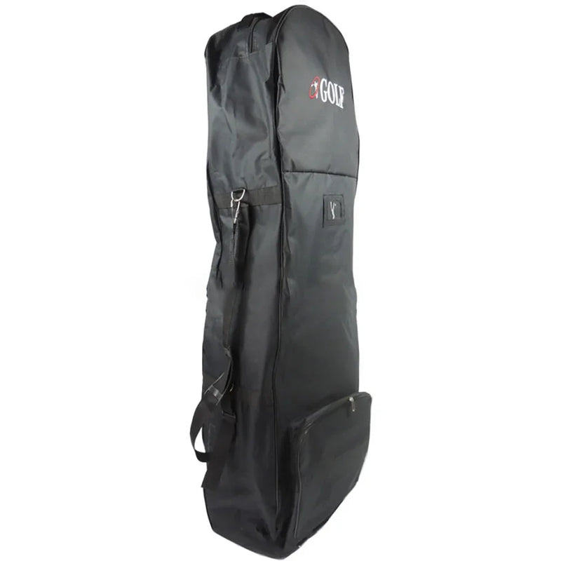 Housse de voyage golf noire – vue de côté avec la poche avant