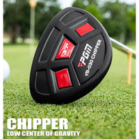 Chipper golf noir – tête noire et inserts rouges vue de dessus