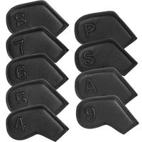 Couvre fer golf noir – les neuf housses noires avec leurs numéros 4 à 9, P, S, A