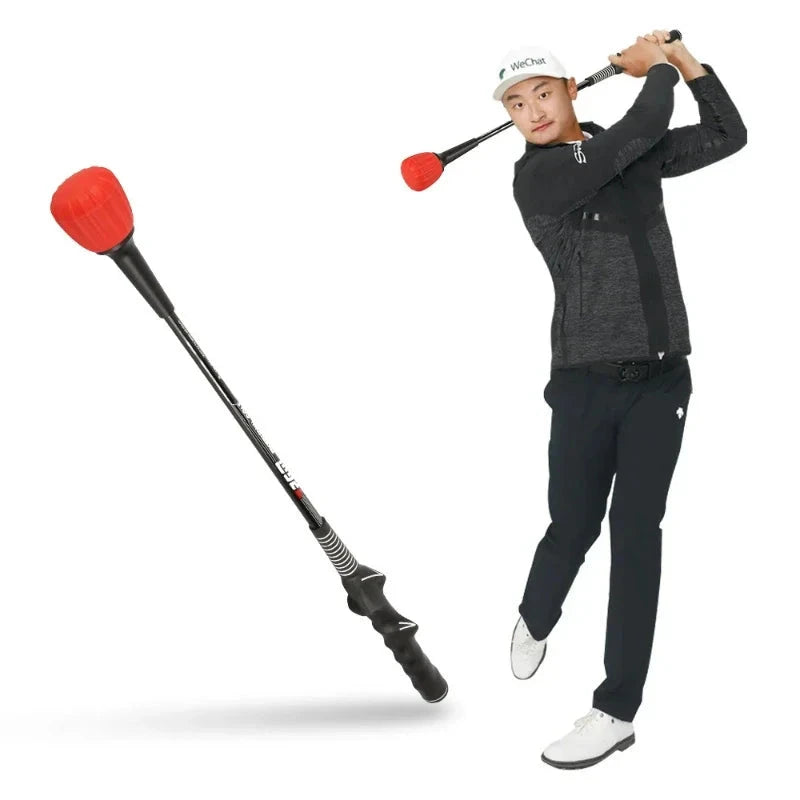 Bâton d'entraînement swing golf de 62,5 cm à tête rouge en silicone
