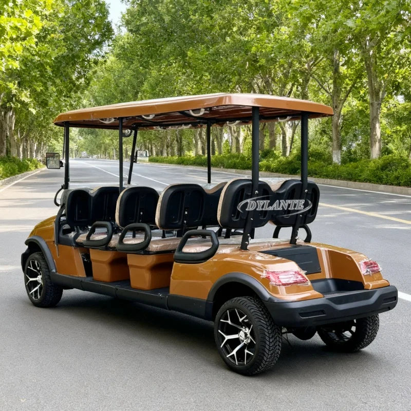 Voiturette de golf électrique moteur AC 4 kW – vue de trois quarts arrière avec banquettes