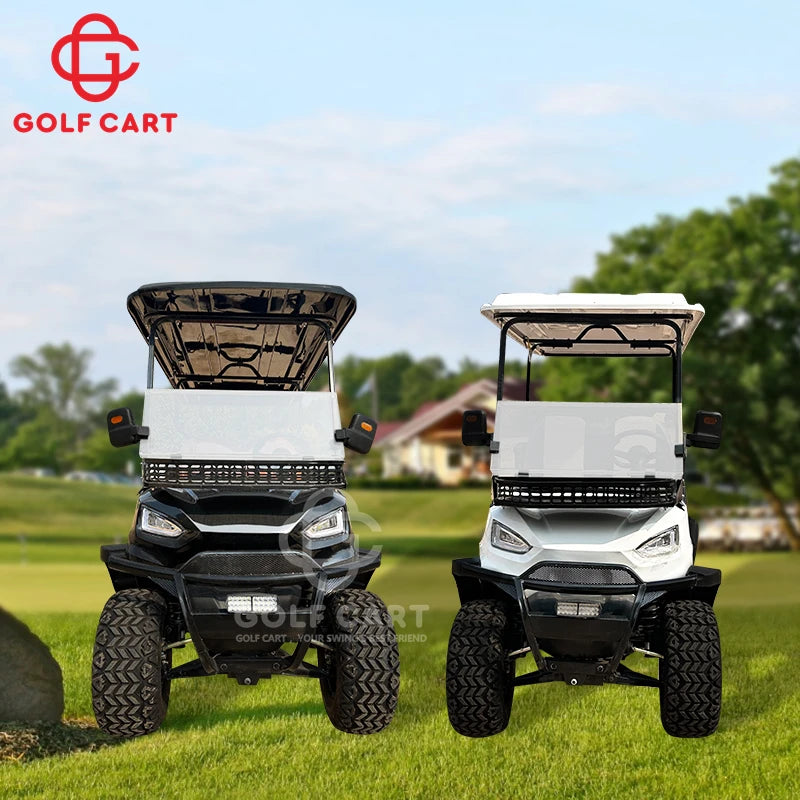 Voiturette de golf électrique 4 places surélevée tout-terrain avec écran tactile