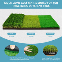 Filet de golf avec cible – tapis tri-zone et épaisseur des zones de gazon
