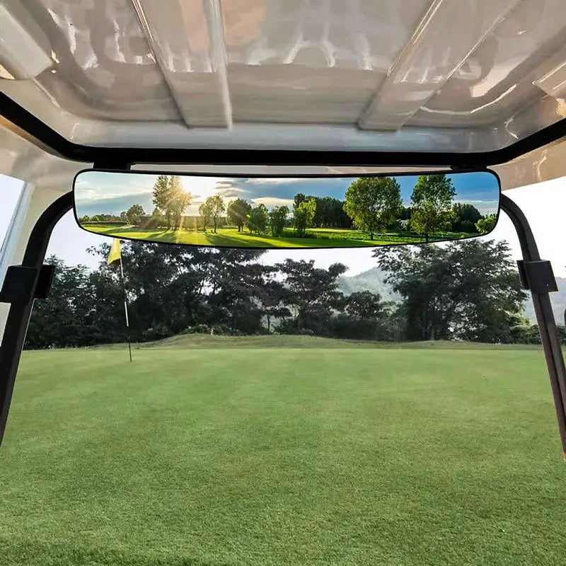 Rétroviseur voiturette de golf – miroir extra large fixé au toit, vue vers l'arrière