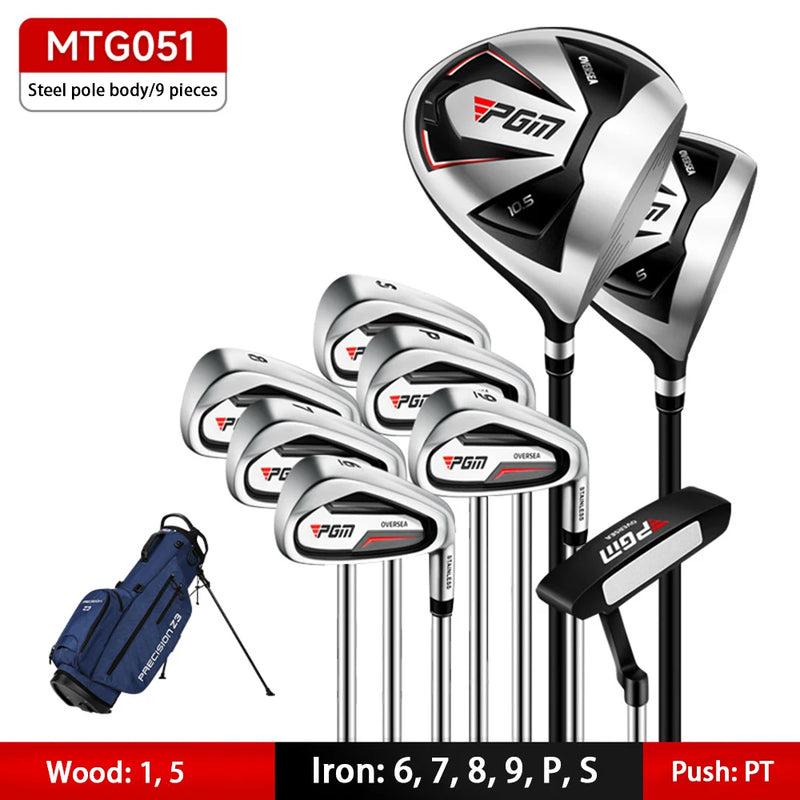 Set de golf complet droitier – 9 clubs à manche acier avec sac