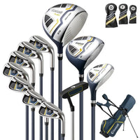 Set de golf complet droitier – bois, fers, putter, couvre-clubs et sac