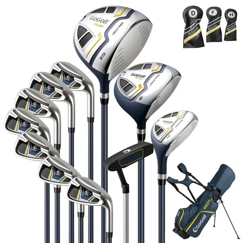 Set de golf complet droitier – bois, fers, putter, couvre-clubs et sac