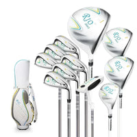 Set de golf complet femme – les 11 clubs et le sac blanc